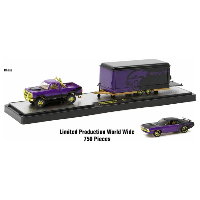 Auto Haulers Set of 3 Trucks Release 71 Limited Edition to 9600 pieces Worldwide 1/64 Diecast Models by M2 Machines-M2-ModelCars.com