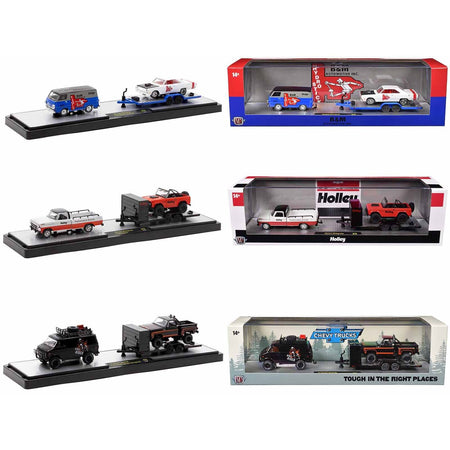 Auto Haulers Set of 3 Trucks Release 79 Limited Edition to 8000 pieces Worldwide 1/64 Diecast Models by M2 Machines-M2-ModelCars.com