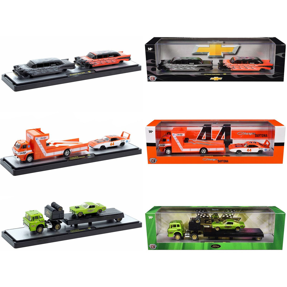 Auto Haulers Set of 3 Trucks Release 80 Limited Edition to 9000 pieces Worldwide 1/64 Diecast Models by M2 Machines-M2-ModelCars.com