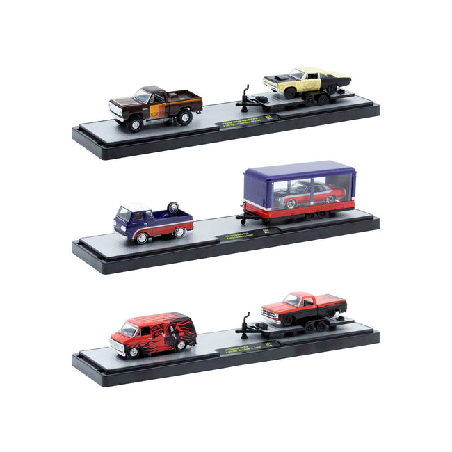 Auto Haulers Set of 3 Trucks Release 84 Limited Edition to 9600 pieces Worldwide 1/64 Diecast Models by M2 Machines - M2 - ModelCars.com