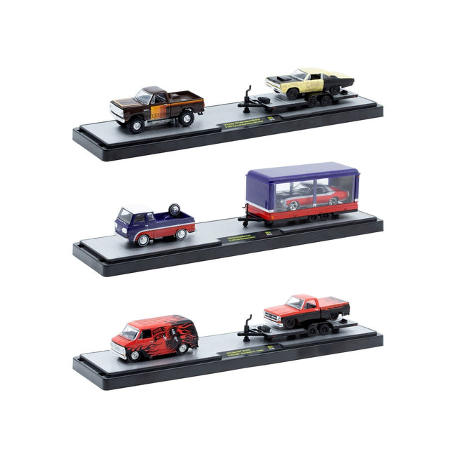 Auto Haulers Set of 3 Trucks Release 84 Limited Edition to 9600 pieces Worldwide 1/64 Diecast Models by M2 Machines-M2-ModelCars.com