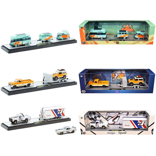 Auto Haulers Set of 3 Trucks Release 85 Limited Edition to 9600 pieces Worldwide 1/64 Diecast Models by M2 Machines-M2-ModelCars.com