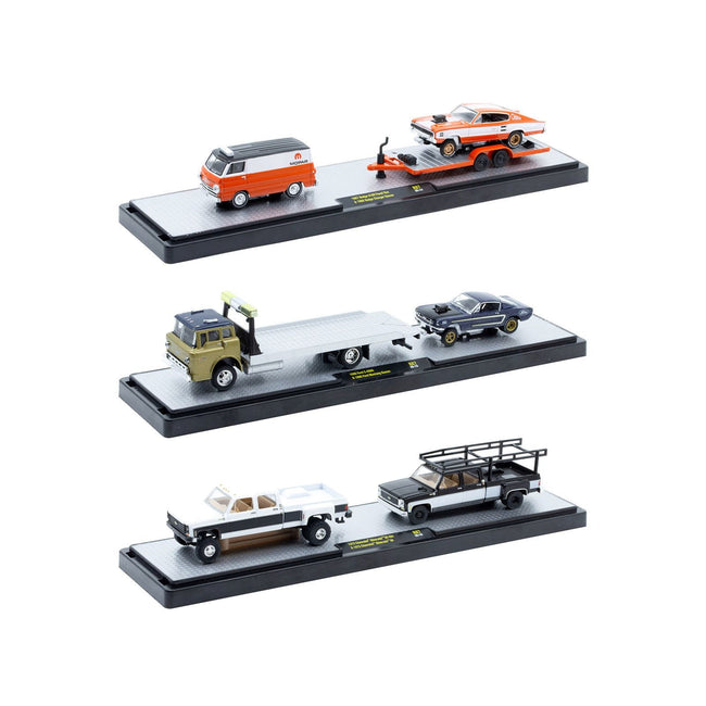 Auto Haulers Set of 3 Trucks Release 87 Limited Edition to 9600 pieces Worldwide 1/64 Diecast Models by M2 Machines-M2-ModelCars.com