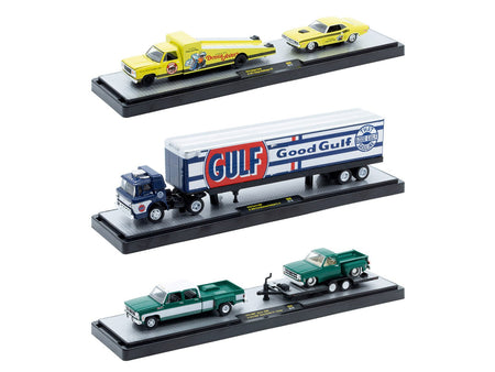 Auto Haulers Set of 3 Trucks Release 88 Limited Edition to 9600 pieces Worldwide 1/64 Diecast Models by M2 Machines-M2-ModelCars.com