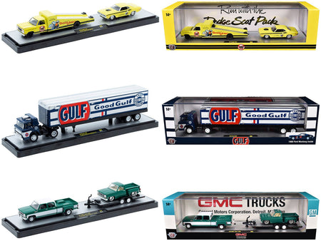 Auto Haulers Set of 3 Trucks Release 88 Limited Edition to 9600 pieces Worldwide 1/64 Diecast Models by M2 Machines-M2-ModelCars.com