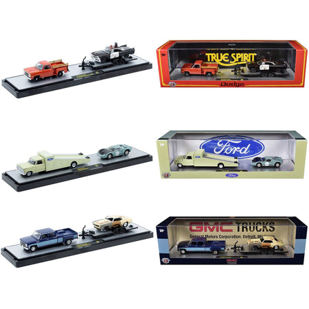 Auto Haulers Set of 3 Trucks Release 89 Limited Edition to 8000 pieces Worldwide 1/64 Diecast Models by M2 Machines-M2-ModelCars.com