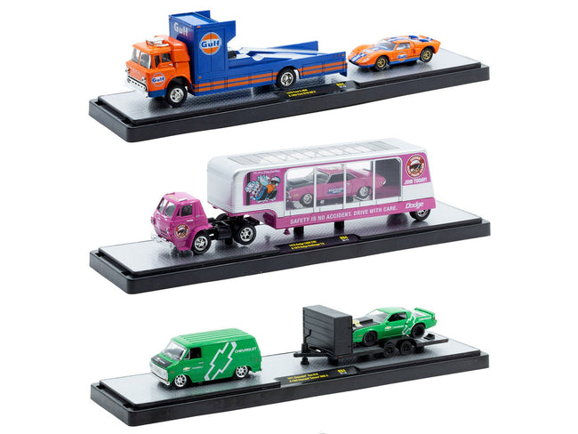 Auto Haulers Set of 3 Trucks Release 94 Limited Edition to 6000 pieces Worldwide 1/64 Diecast Models by M2 Machines-M2-ModelCars.com