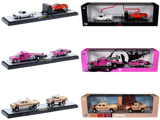Auto Haulers Set of 3 Trucks Release 95 Limited Edition to 6000 pieces Worldwide 1/64 Diecast Model Cars by M2 Machines-M2-ModelCars.com
