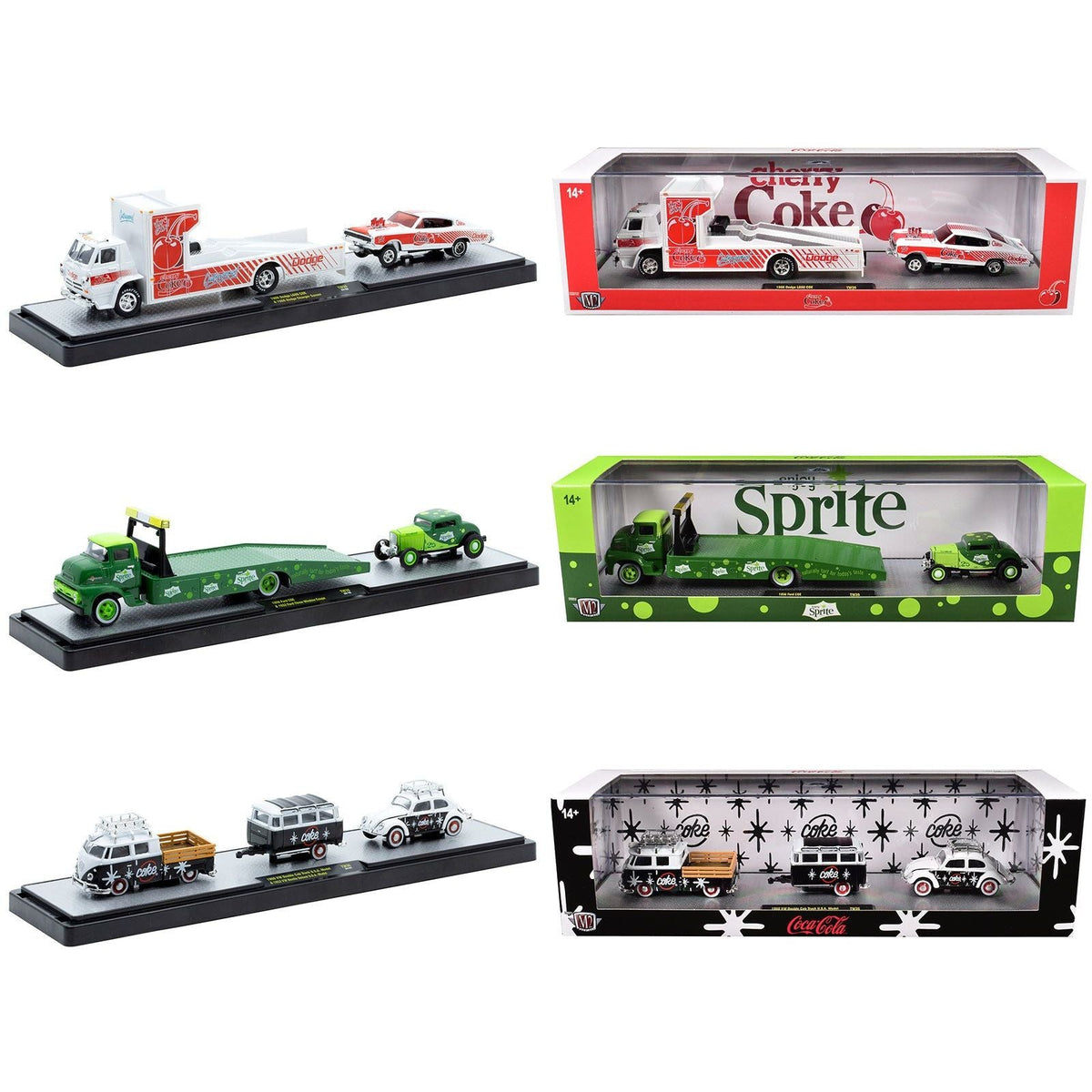 Auto Haulers "Soda" Set of 3 pieces Release 36 Limited Edition to 8000 pieces Worldwide 1/64 Diecast Models by M2 Machines-M2-ModelCars.com
