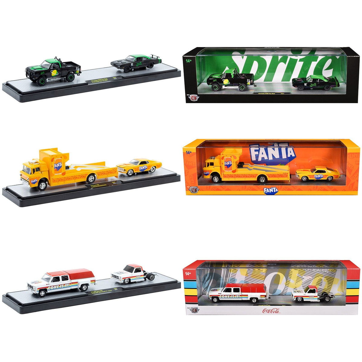 Auto Haulers "Soda" Set of 3 pieces Release 37 Limited Edition to 6000 pieces Worldwide 1/64 Diecast Models by M2 Machines-M2-ModelCars.com