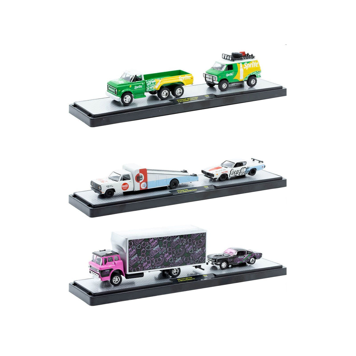 Auto Haulers "Soda" Set of 3 pieces Release 38 Limited Edition to 8000 pieces Worldwide 1/64 Diecast Models by M2 Machines-M2-ModelCars.com