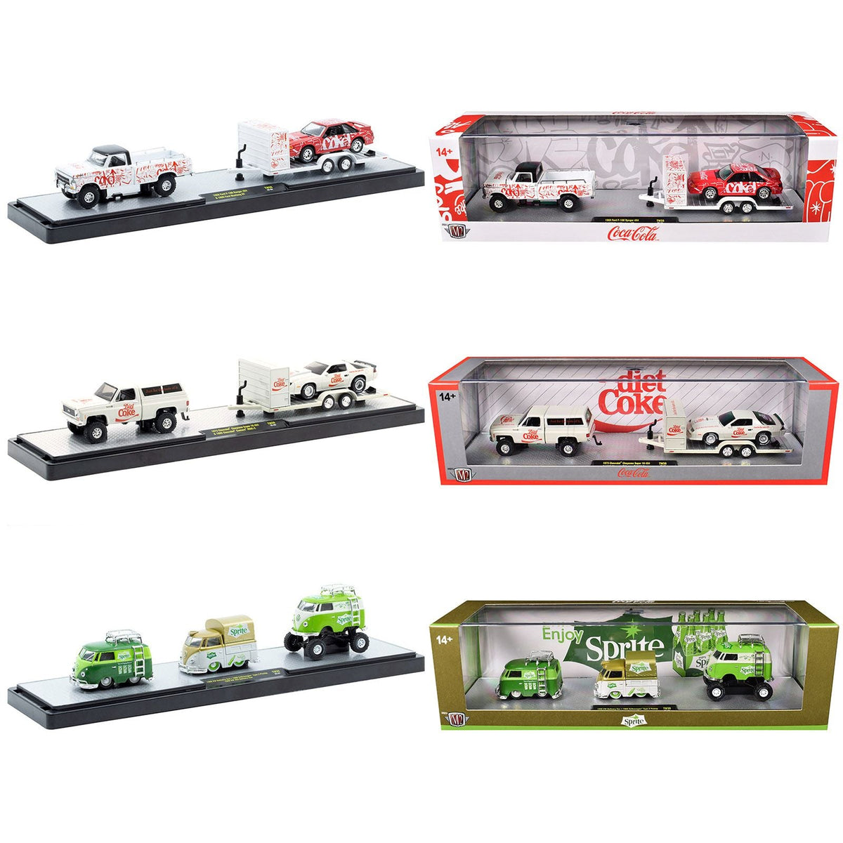Auto Haulers "Soda" Set of 3 pieces Release 39 Limited Edition to 8000 pieces Worldwide 1/64 Diecast Models by M2 Machines-M2-ModelCars.com
