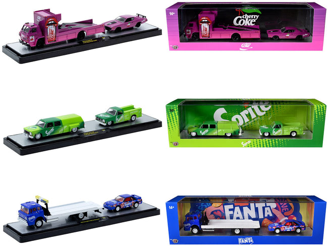 Auto Haulers "Soda" Set of 3 pieces Release 44 Limited Edition to 5750 pieces Worldwide 1/64 Diecast Model Cars by M2 Machines-M2-ModelCars.com