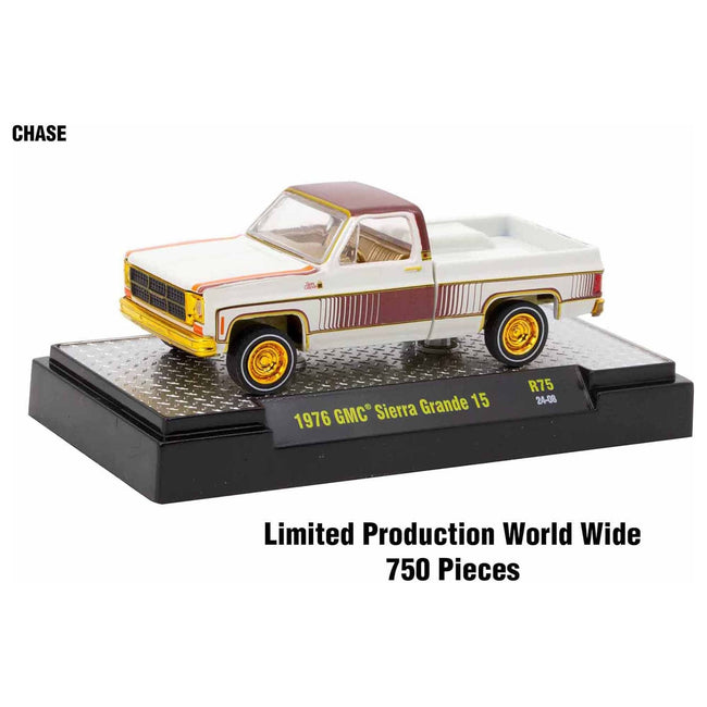 "Auto Meets" Set of 6 Cars IN DISPLAY CASES Release 75 Limited Edition 1/64 Diecast Model Cars by M2 Machines-M2-ModelCars.com