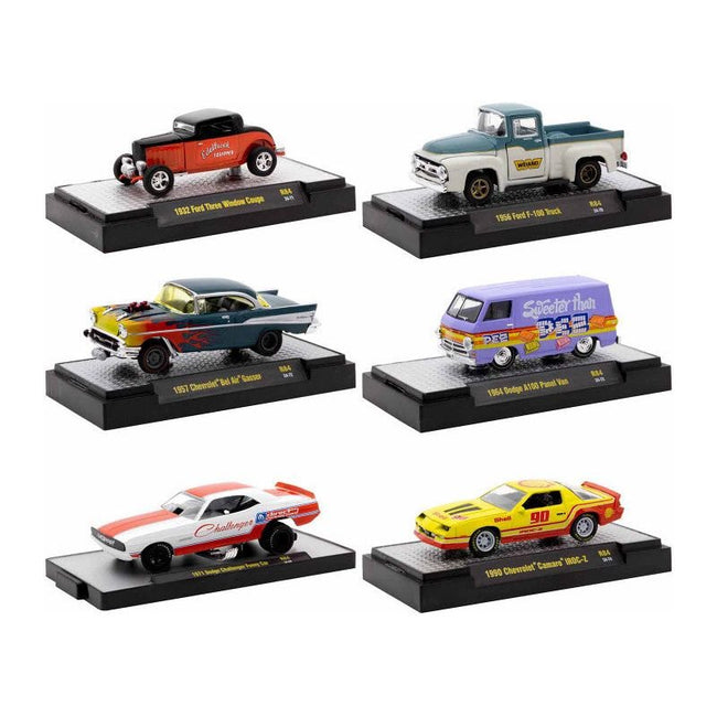 "Auto Meets" Set of 6 Cars IN DISPLAY CASES Release 84 Limited Edition 1/64 Diecast Model Cars by M2 Machines - M2 - ModelCars.com