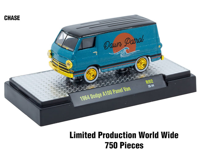 "Auto Meets" Set of 6 Cars IN DISPLAY CASES Release 92 Limited Edition 1/64 Diecast Model Cars by M2 Machines-M2-ModelCars.com