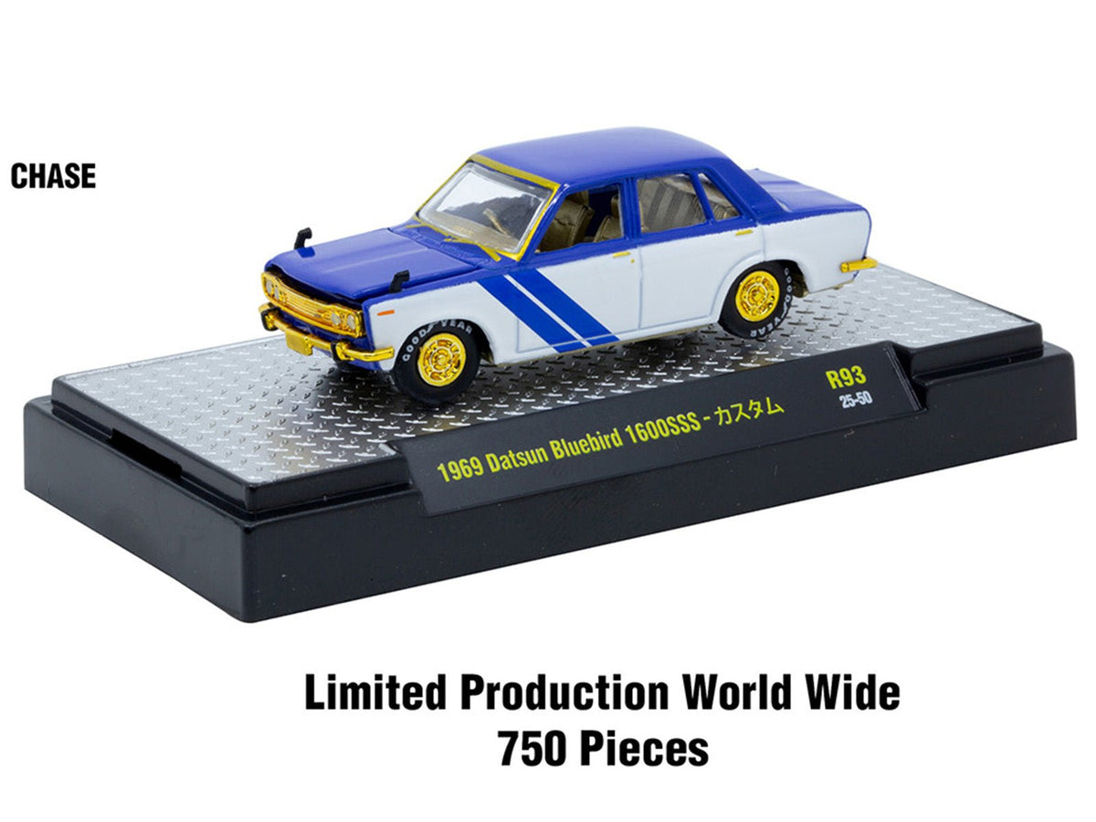 "Auto Meets" Set of 6 Cars IN DISPLAY CASES Release 93 Limited Edition 1/64 Diecast Model Cars by M2 Machines-M2-ModelCars.com