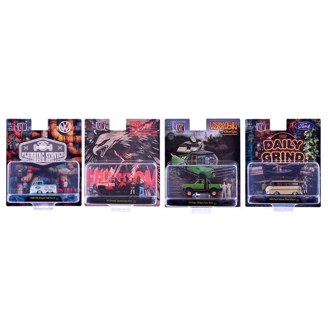 "Auto News" Release 15 Set of 4 Cars Limited Edition to 8500 pieces Worldwide 1/64 Diecast Model Cars by M2 Machines-M2-ModelCars.com