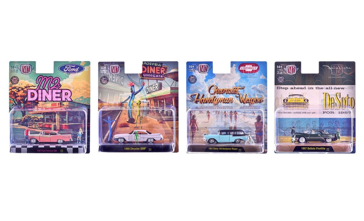 "Auto News" Release 16 Set of 4 Cars Limited Edition to 8500 pieces Worldwide 1/64 Diecast Model Cars by M2 Machines-M2-ModelCars.com