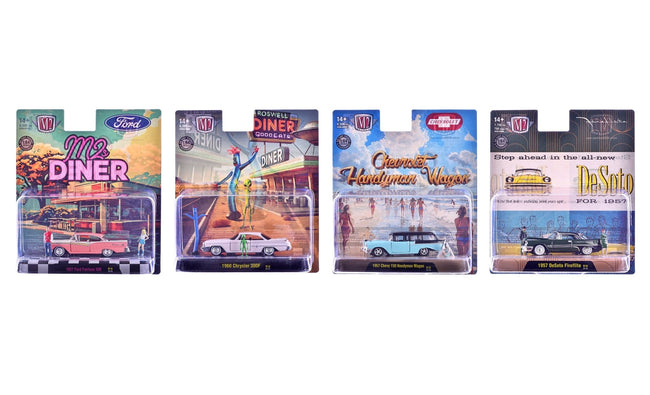 "Auto News" Release 16 Set of 4 Cars Limited Edition to 8500 pieces Worldwide 1/64 Diecast Model Cars by M2 Machines-M2-ModelCars.com