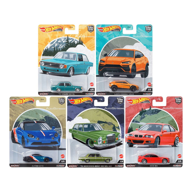 "Auto Strasse" 5 piece Set "Car Culture" Series Diecast Model Cars by Hot Wheels - Hotwheels - ModelCars.com