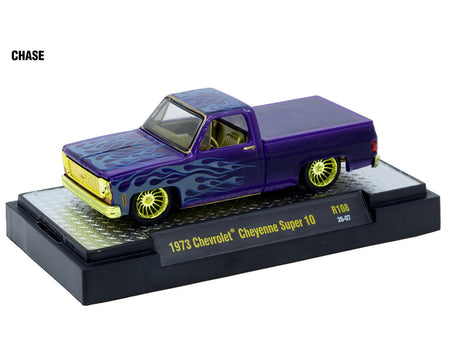 "Auto-Thentics" 6 piece Set Release 108 IN DISPLAY CASES Limited Edition1/64 Diecast Model Cars by M2 Machines-M2-ModelCars.com