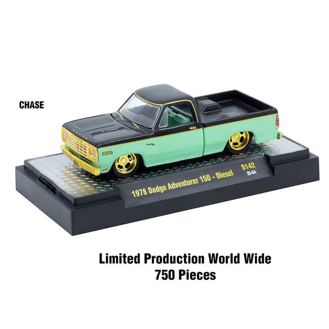 "Auto-Thentics" 6 piece Set Release S142 IN DISPLAY CASES Limited Edition 1/64 Diecast Model Cars by M2 Machines-M2-ModelCars.com
