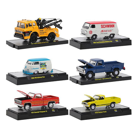 "Auto Trucks" 6 piece Set Release 68 IN DISPLAY CASES Limited Edition to 8400 pieces Worldwide 1/64 Diecast Model Cars by M2 Machines-M2-ModelCars.com
