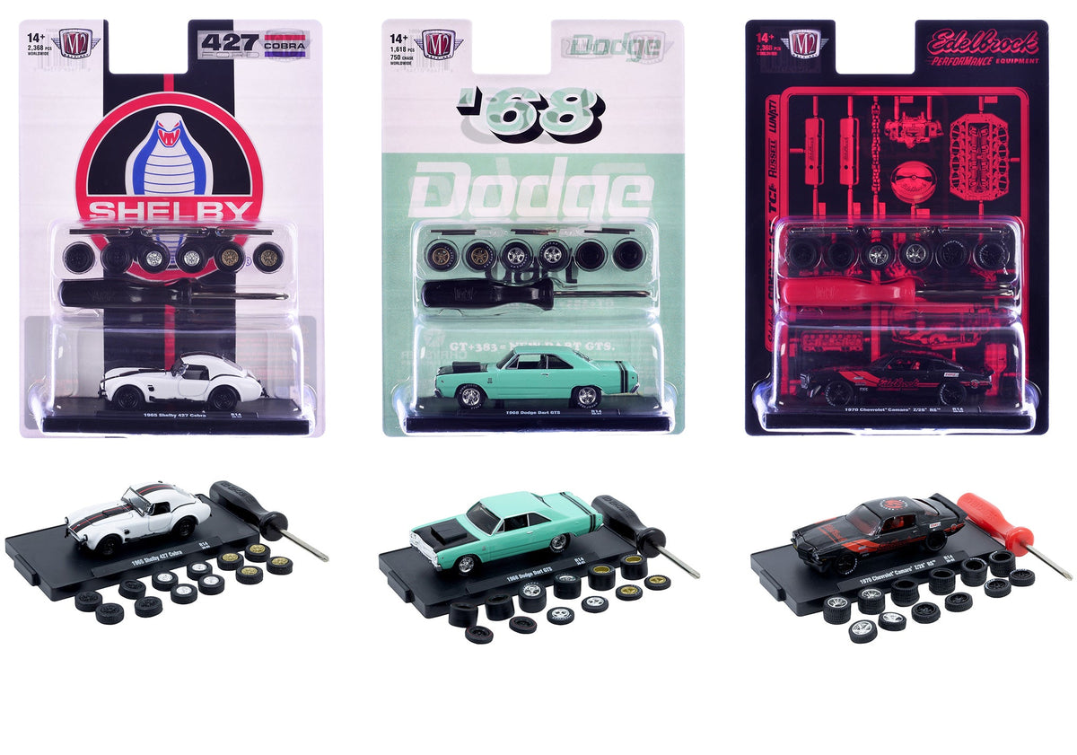 "Auto Wheels" 3 piece Car Set Release 14 Limited Edition to 2368 pieces Worldwide 1/64 Diecast Model Cars by M2 Machines-M2-ModelCars.com