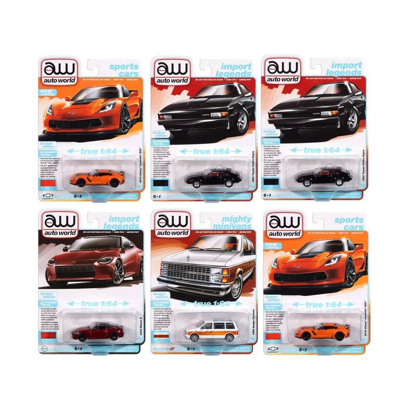 Auto World Premium 2024 Set A of 6 pieces Release 2 1/64 Diecast Model Cars by Auto World - Autoworld - ModelCars.com