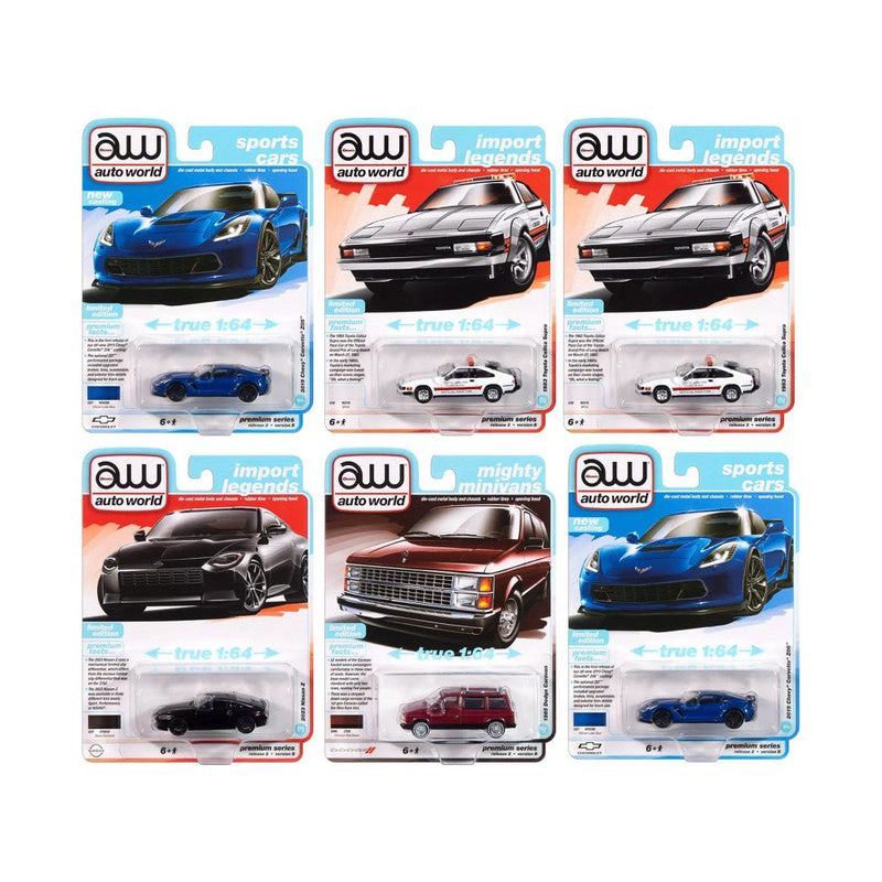 Auto World Premium 2024 Set B of 6 pieces Release 2 1/64 Diecast Model Cars by Auto World-Autoworld-ModelCars.com