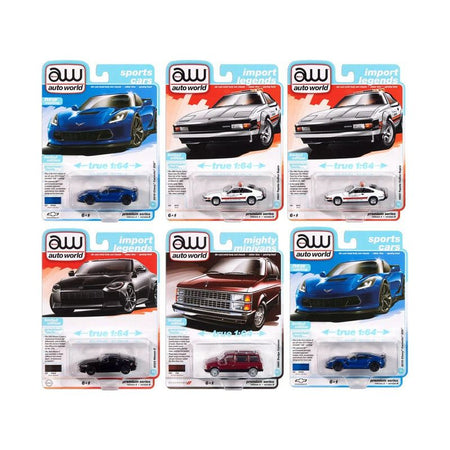 Auto World Premium 2024 Set B of 6 pieces Release 2 1/64 Diecast Model Cars by Auto World-Autoworld-ModelCars.com