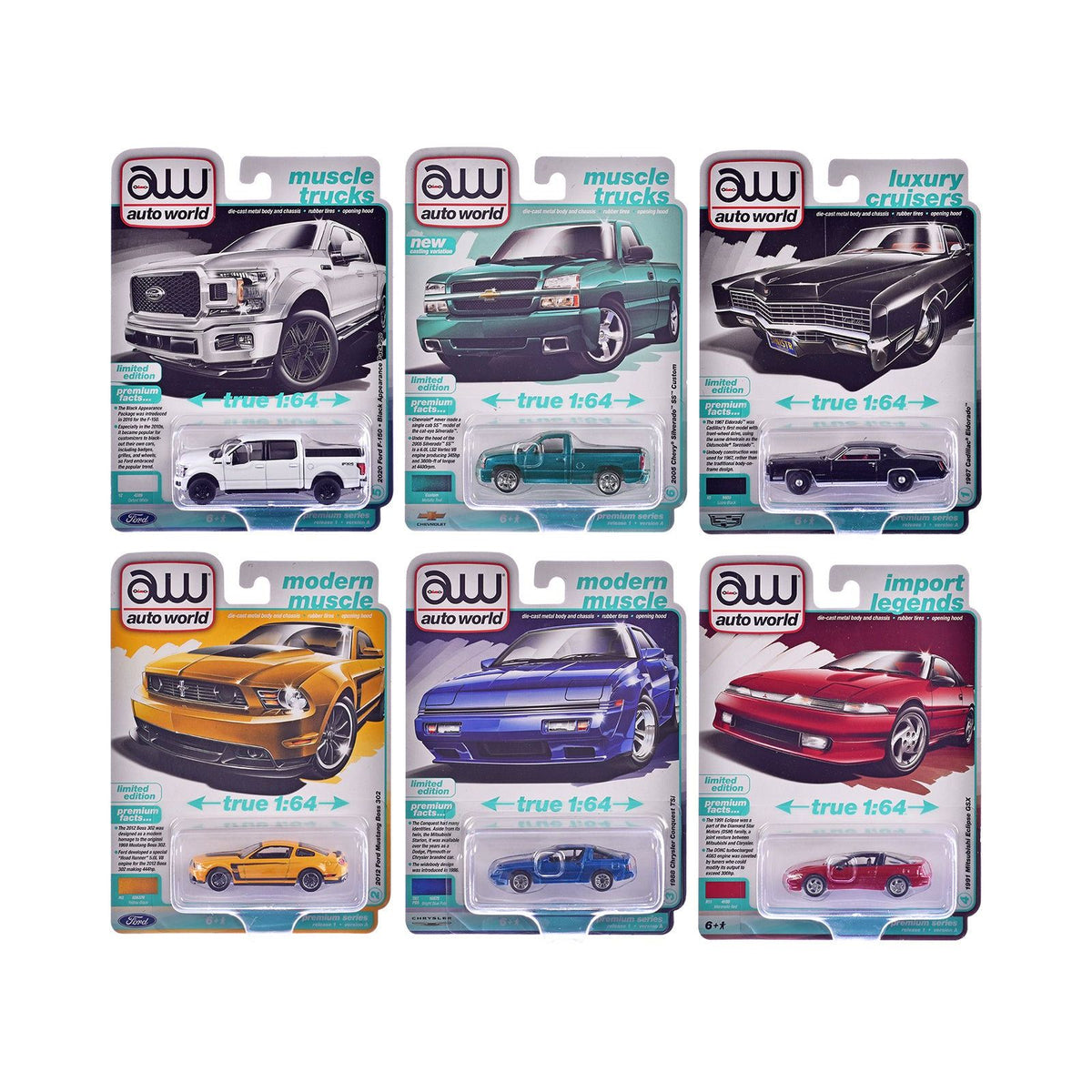 Auto World Premium 2025 Release 1 Set A of 6 pieces 1/64 Diecast Model Cars by Auto World - Autoworld - ModelCars.com