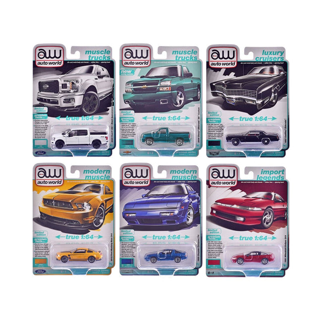 Auto World Premium 2025 Release 1 Set A of 6 pieces 1/64 Diecast Model Cars by Auto World-Autoworld-ModelCars.com