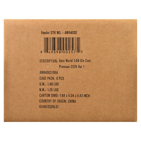 Auto World Premium 2025 Release 1 Set A of 6 pieces 1/64 Diecast Model Cars by Auto World-Autoworld-ModelCars.com