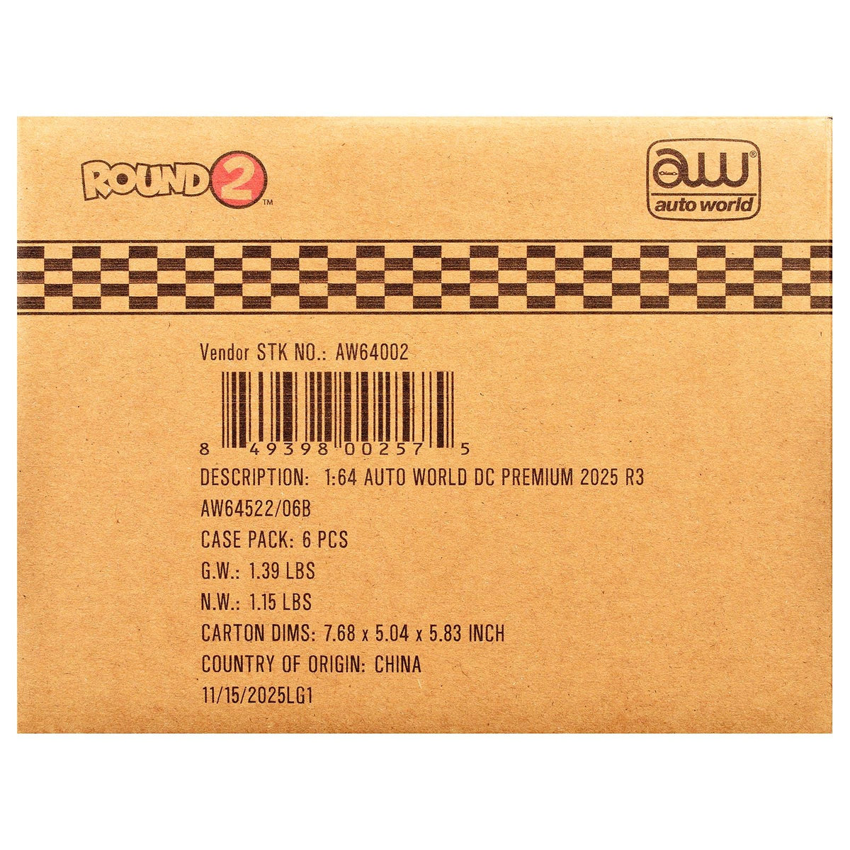 Auto World Premium 2025 Release 3 Set B of 6 pieces 1/64 Diecast Model Cars by Auto World-Autoworld-ModelCars.com