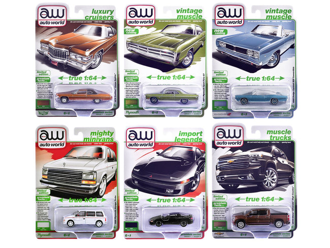 Auto World Premium 2026 Release 1 Set B of 6 pieces 1/64 Diecast Model Cars by Auto World-Autoworld-ModelCars.com