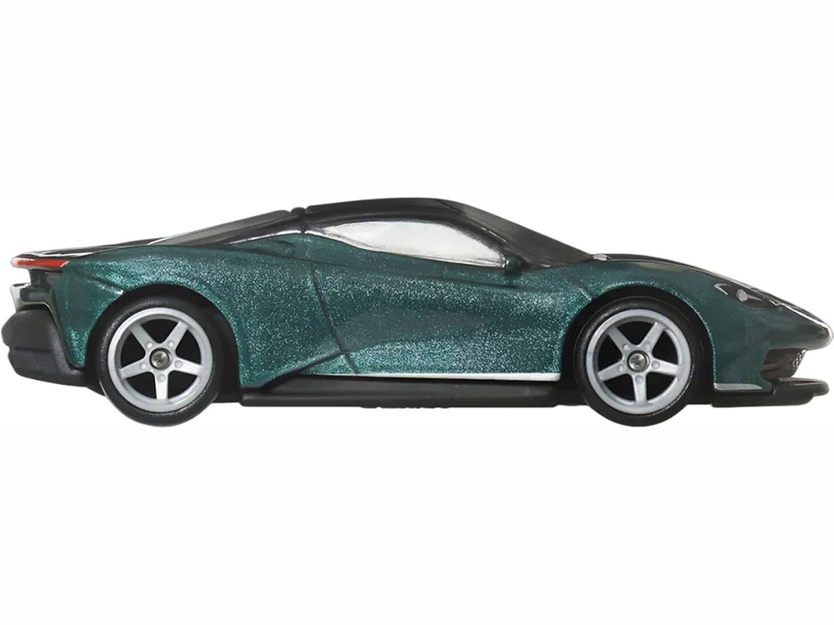Automobili Pininfarina Battista Green Metallic with Black Top "Euro Speed" Series Diecast Model Car by Hot Wheels-Hotwheels-ModelCars.com