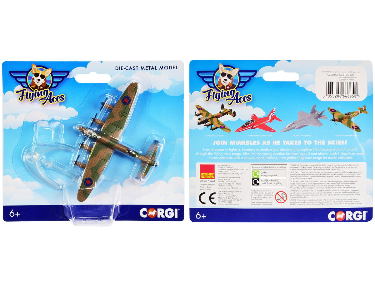 Avro Lancaster Bomber Aircraft "RAF" "Flying Aces" Series Diecast Model by Corgi-Corgi-ModelCars.com