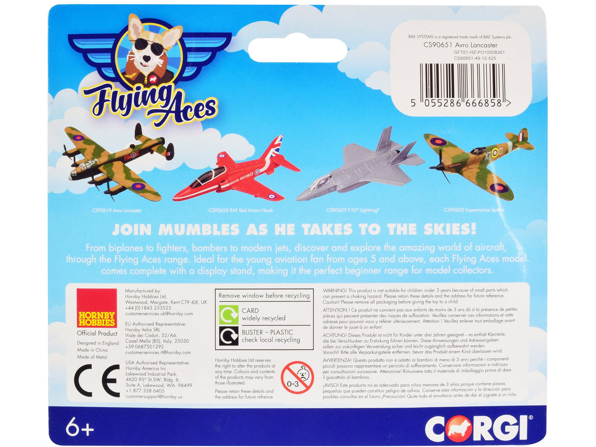Avro Lancaster Bomber Aircraft "RAF" "Flying Aces" Series Diecast Model by Corgi-Corgi-ModelCars.com