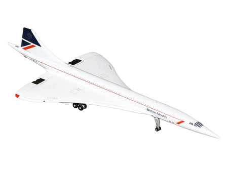 BAC/Aerospatiale Concorde Commercial Aircraft "British Airways" (G-BOAA) White with Red Stripes and Blue Tail 1/400 Diecast Model Airplane by GeminiJets-GeminiJets-ModelCars.com