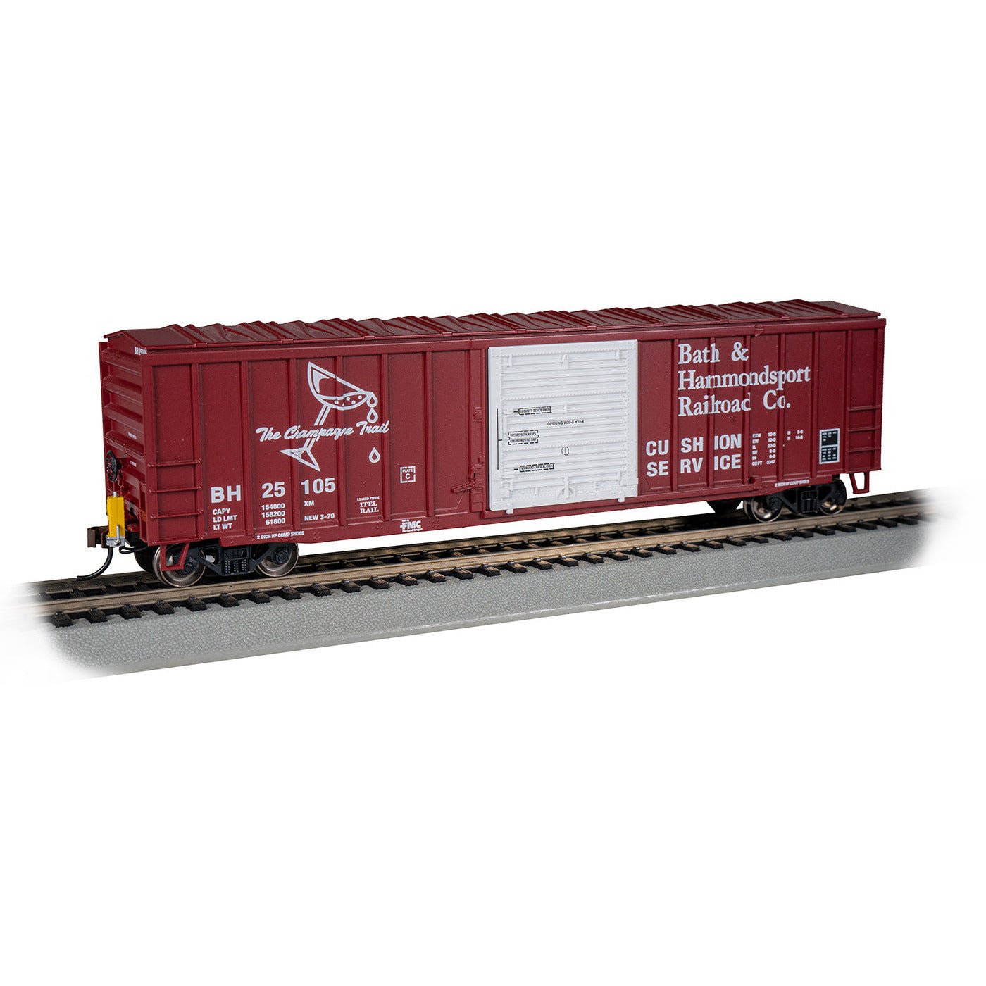 Bachmann 50.6' Outside Braced Boxcar w/FRED - Bath & Hammondsport 25105 - Bachmann - ModelCars.com