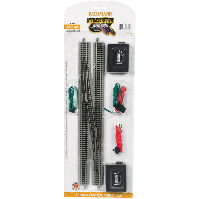 Bachmann 6 Single Crossover Turnout - Left (N Scale) - Bachmann - ModelCars.com