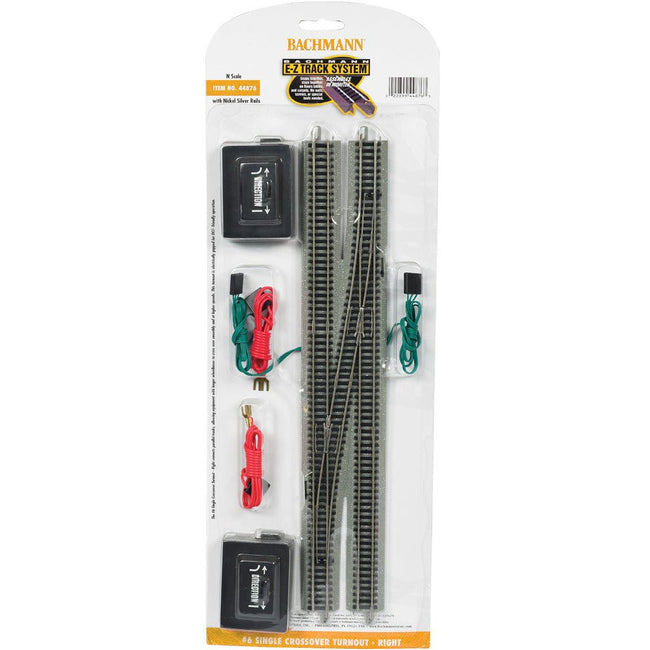 Bachmann 6 Single Crossover Turnout - Right (N Scale) - Bachmann - ModelCars.com