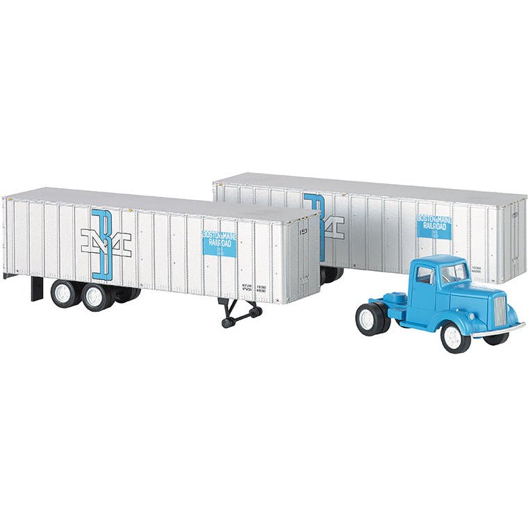 Bachmann Boston & Maine - Blue Truck Cab & 2 Piggyback Trailers (HO) - Bachmann - ModelCars.com