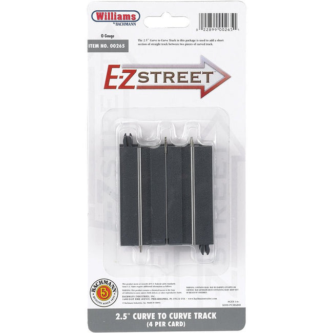 Bachmann E - Z Street® 2.5" Curve To Curve Track (4/Card) - Bachmann - ModelCars.com