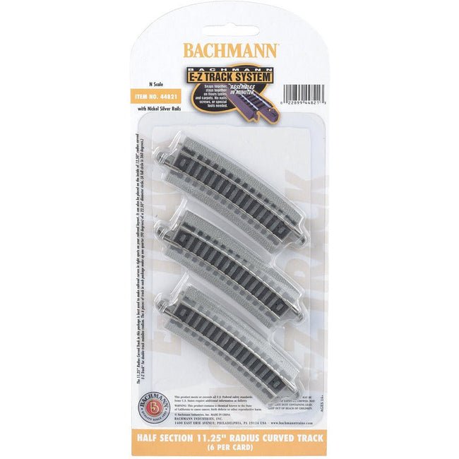 Bachmann Half Section 11.25" Radius Curved Track (N Scale) - Bachmann - ModelCars.com