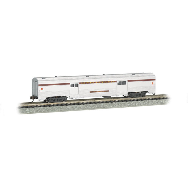 Bachmann Pennsylvania Silver w/Tuscan Stripe - 72 FT 2 - Door Baggage car - Bachmann - ModelCars.com