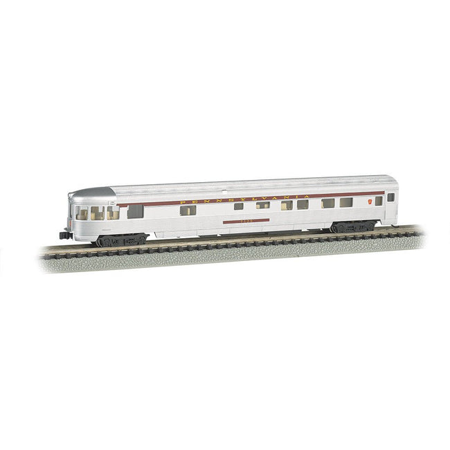Bachmann Pennsylvania Silver w/Tuscan Stripe - 85 FT OBS w/ lighted int. - Bachmann - ModelCars.com