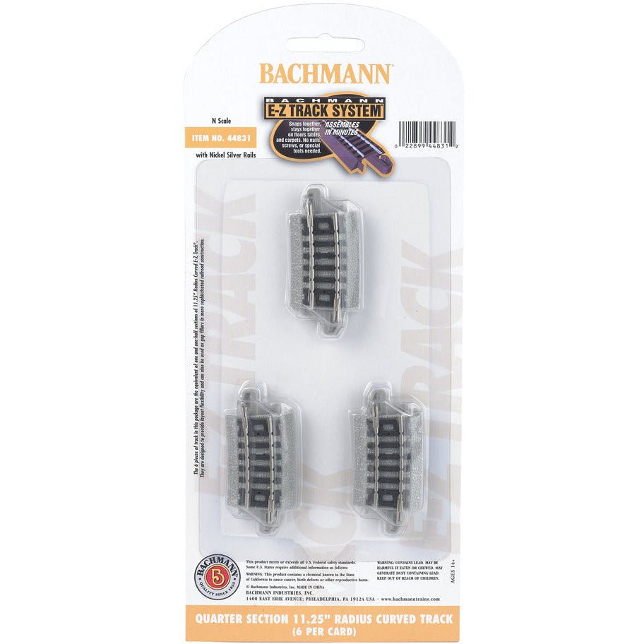 Bachmann Quarter Section 11.25" Radius Curved Track (N Scale) - Bachmann - ModelCars.com